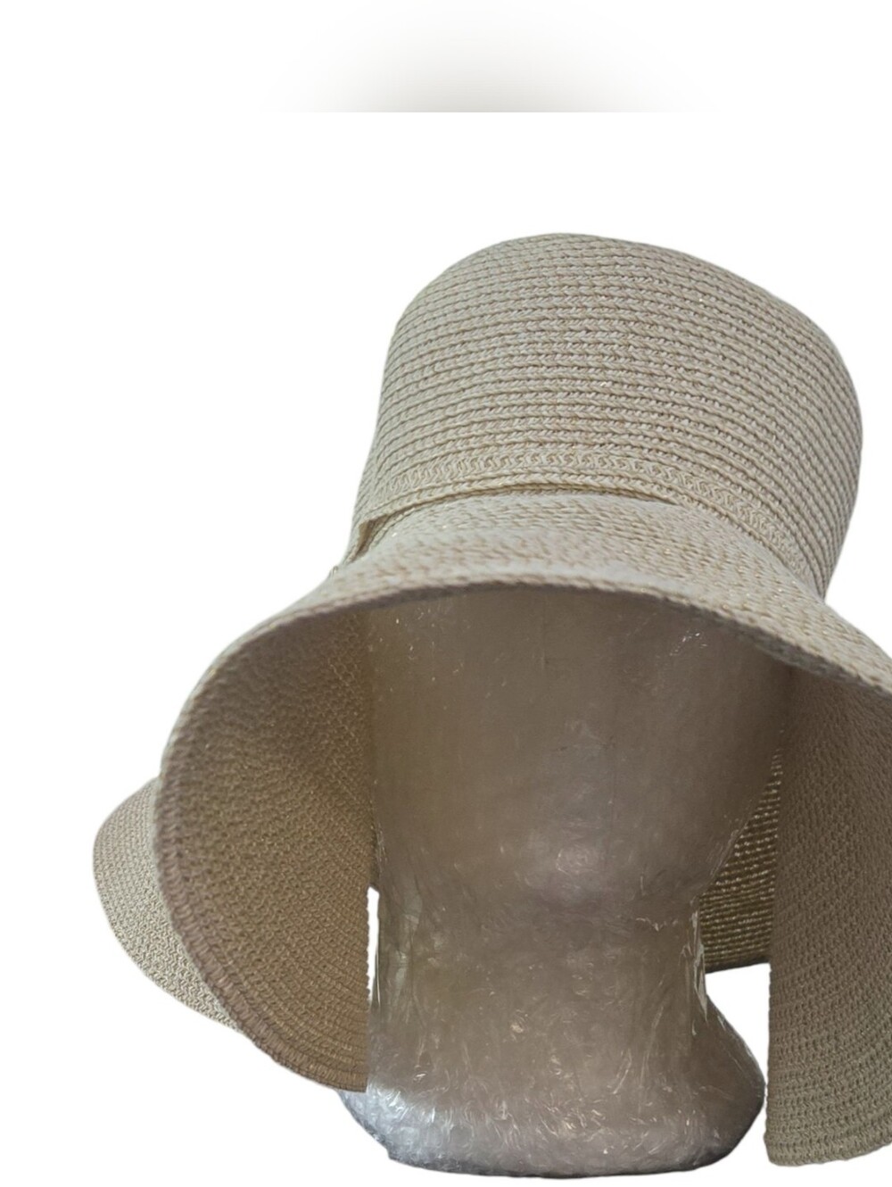 Apt. 9 Women's Wide Brim Straw Hat - Natural Beige Travel Packable Foldable - Picture 2 of 8